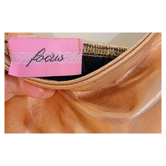 FOCUS Blouse Spaghetti straps Rose Good Metallic Rose Gold Size L - Picture 4 of 6
